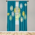 thumbnail image 1 of Ambesonne Dandelion Curtains, Abstract Wildflower Art, Pair of 28"x84", Night Blue, 1 of 2