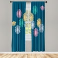 thumbnail image 1 of Ambesonne Dandelion Curtains, Abstract Wildflower Art, Pair of 28"x84", Pale Grey, 1 of 2