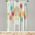 thumbnail image 1 of Ambesonne Dandelion Curtains, Abstract Wildflower Art, Pair of 28"x95", Mustard Coral, 1 of 2