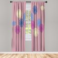 thumbnail image 1 of Ambesonne Dandelion Curtains, Abstract Wildflower Print, Pair of 28"x63", Dried Rose, 1 of 2