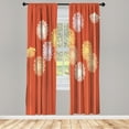 thumbnail image 1 of Ambesonne Dandelion Curtains, Abstract Wildflower Print, Pair of 28"x84", Burnt Sienna, 1 of 2