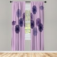 thumbnail image 1 of Ambesonne Dandelion Curtains, Abstract Wildflower Print, Pair of 28"x84", Mauve, 1 of 2