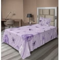 thumbnail image 1 of Ambesonne Dandelion Fitted & Top Sheet Set with Sham, Botany Purple Tone, Lavender Dark Purple, 1 of 4