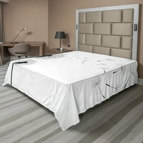 Ambesonne Dandelion Flat Sheet, Blowing Away Floral, California King, Black White