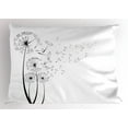 thumbnail image 1 of Ambesonne Dandelion Pillow Sham, Blown in Wind, 36" X 20", White Charcoal Grey, 1 of 2