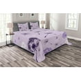 thumbnail image 1 of Ambesonne Dandelion Quilted Bedspread Set 3 Pcs, Botany Purple Tone, King Size, Lavender Dark Purple, 1 of 3