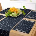 thumbnail image 1 of Ambesonne Dandelion Table Runner & Placemats, Floral Background, Placemat 4 pcs + Runner 16"x90", Indigo White, 1 of 2