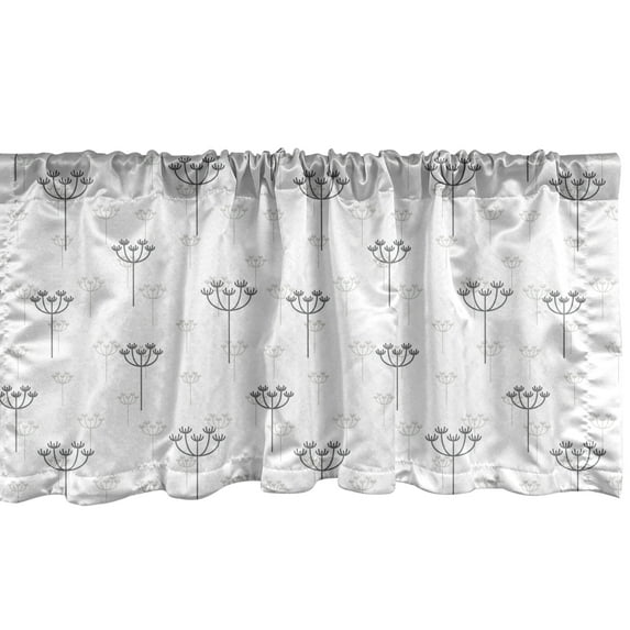 Ambesonne Dandelion Window Valance, Herbs in Muted Tones Art, 54" X 18", Taupe Grey Pale Taupe