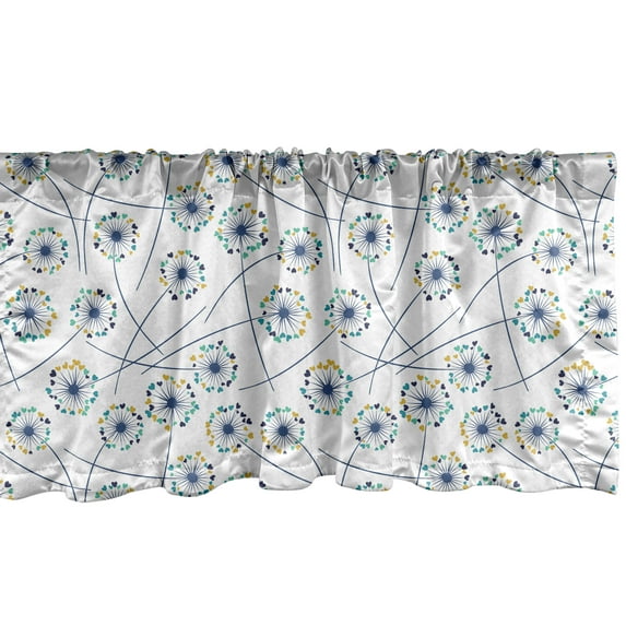 Ambesonne Dandelion Window Valance, Romantic Heart Petals, 42" x 12", Dark Lavender