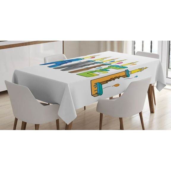 Ambesonne Daniel Tablecloth Rectangular Table Cover, Grooving Male Name Cake, 60"x90", Multicolor