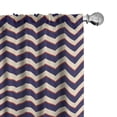 thumbnail image 1 of Ambesonne Dark Blue Curtains, Zigzag Modern Lines, Pair of 28"x63", Purple Tan Red, 1 of 5