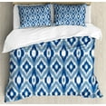 thumbnail image 1 of Ambesonne Dark Blue Duvet Cover Set, Ikat Motif Ethnic, 2-Calking, Dark Blue and White, 1 of 7