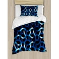thumbnail image 1 of Ambesonne Dark Blue Duvet Cover Sets, Curvy Modern Shapes, 2-Twin, Blue Dark Blue White, 1 of 4