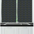 thumbnail image 1 of Ambesonne Dark Blue Kitchen Curtains, Chevron Neon Effect, 55"x39", Dark Blue Yellow Green, 1 of 2