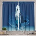 thumbnail image 1 of Ambesonne Dark Blue Kitchen Curtains, Tail Mermaid, 55"x45", Blue and White, 1 of 3