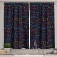 thumbnail image 1 of Ambesonne Dark Blue Kitchen Curtains, Vibrant Stars Flowers, 55"x39", Multicolor, 1 of 3