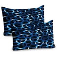 thumbnail image 1 of Ambesonne Dark Blue Pillow Sham 2 Pack, Curvy Modern Shapes, 30"x20", Blue Dark Blue White, 1 of 3