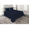 thumbnail image 1 of Ambesonne Dark Blue Quilted Coverlet 3 Pcs, Blue Dots Retro Style, Queen Size, Pale Blue and Dark Blue, 1 of 2