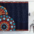 thumbnail image 1 of Ambesonne Dark Blue Shower Curtain, Geometric Mandalas, 69"Wx84"L, Multicolor, 1 of 3