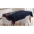 thumbnail image 1 of Ambesonne Dark Blue Tablecloth Rectangular Table Cover, Geometric Mandalas, 52"x70", Multicolor, 1 of 4