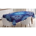 thumbnail image 1 of Ambesonne Dark Blue Tablecloth Rectangular Table Cover, Vintage Snowflakes, 60"x84", Sky Blue White, 1 of 4