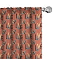 thumbnail image 1 of Ambesonne Dark Coral Window Curtains, Capital Love Words, Each 28" W x 95" L, Dark Brown Vermilion, 1 of 4