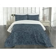 thumbnail image 1 of Ambesonne Dark Garden Quilted Bedspread Set 3 Pcs, Abstract Flourishes, Queen Size, Dark Blue and Turquoise, 1 of 5