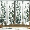 thumbnail image 1 of Ambesonne Dark Green 4-Panel Curtains, Minimal Botanic Branches, 56"x84", White Laurel Green, 1 of 3