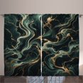 thumbnail image 1 of Ambesonne Dark Green Curtains 2 Panel Set, Deep Forest Marble Print, 108" x 90", Emerald Sand Brown, 1 of 2