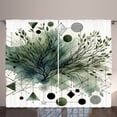 thumbnail image 1 of Ambesonne Dark Green Curtains 2 Panel Set, Geometric Branches Art, 108" x 63", Pale Reseda Green, 1 of 2