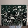thumbnail image 1 of Ambesonne Dark Green Curtains 2 Panel Set, Vintage Botanical Art, 108" x 96", Dark Reseda Green, 1 of 2
