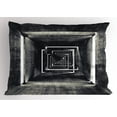 thumbnail image 1 of Ambesonne Dark Grey Pillow Sham, Tunnel Perspective, 36" X 20", Black Beige White, 1 of 2