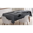 thumbnail image 1 of Ambesonne Dark Grey Tablecloth Rectangular Table Cover, World Map on Wall, 52"x70", Grey Black, 1 of 4