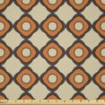 thumbnail image 1 of Ambesonne Dark Orange Fabric by the Yard Microfiber, Repetitive Circular Art, 5 Yards, Dark Taupe Grey and Beige, 1 of 2