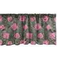 thumbnail image 1 of Ambesonne Dark Pink Window Valance, Charming Rose Silhouettes on an Ornamental Background, Curtain Valance for Kitchen Bedroom Decor with Rod Pocket, 54" X 12", Dark Tan Dark Sepia, 1 of 2