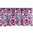 thumbnail image 1 of Ambesonne Dark Pink Window Valance, Pattern of Tropical Orchid Flowers Vibrant Petals, Curtain Valance for Kitchen Bedroom Decor with Rod Pocket, 54" X 12", Magenta Sea Blue, 1 of 2