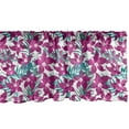 thumbnail image 1 of Ambesonne Dark Pink Window Valance, Pattern of Tropical Orchid Flowers Vibrant Petals, Curtain Valance for Kitchen Bedroom Decor with Rod Pocket, 54" X 18", Magenta Sea Blue, 1 of 2