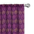 thumbnail image 1 of Ambesonne Dark Purple Window Curtains, Geometric Tulips Design, Each 28" W x 63" L, Magenta Orange, 1 of 2
