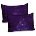 thumbnail image 1 of Ambesonne Dark Purple Pillow Sham 2 Pack, Merry Christmas Text, 36"x20", Fuchsia, 1 of 3