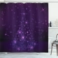 thumbnail image 1 of Ambesonne Dark Purple Shower Curtain, Merry Christmas Text, 69"Wx84"L, Fuchsia, 1 of 4