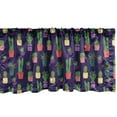 thumbnail image 1 of Ambesonne Dark Purple Window Valance, Colorful Pots Green Succulents in Pots with Dark Background Various Shapes, Curtain Valance for Kitchen Bedroom Decor with Rod Pocket, 54" X 12", Multicolor, 1 of 2