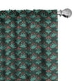 thumbnail image 1 of Ambesonne Dark Teal Window Curtains, Floral Pattern Tulips, Each 28" W x 63" L, Emerald and Dark Teal, 1 of 4