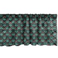 thumbnail image 1 of Ambesonne Dark Teal Window Valance, Floral Pattern Tulips, 54" X 12", Emerald and Dark Teal, 1 of 3