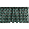 thumbnail image 1 of Ambesonne Dark Teal Window Valance, Floral Pattern Tulips, 54" X 18", Emerald and Dark Teal, 1 of 3