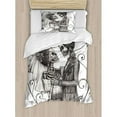 thumbnail image 1 of Ambesonne Day of the Dead Decor Love Skull Skeleton Marriage Duvet Cover Set, 1 of 3