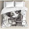 thumbnail image 1 of Ambesonne Day of the Dead Decor Love Skull Skeleton Marriage Duvet Cover Set, 1 of 3