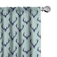thumbnail image 1 of Ambesonne Deer Window Curtains, Abstract Creature Motif, Each 28" W x 84" L, Pale Seafoam Navy Blue, 1 of 5