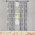 thumbnail image 1 of Ambesonne Deer Curtains, Hipster Print of Funny Animal, Pair of 28"x84", Pale Purpleblue, 1 of 2