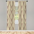 thumbnail image 1 of Ambesonne Deer Curtains, Hipster Print of Funny Animal, Pair of 28"x95", Pale Mustard, 1 of 2
