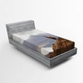 thumbnail image 1 of Ambesonne Deer Fitted Sheet, Western Ross Mountain View, Twin Size, Brown White, 1 of 2